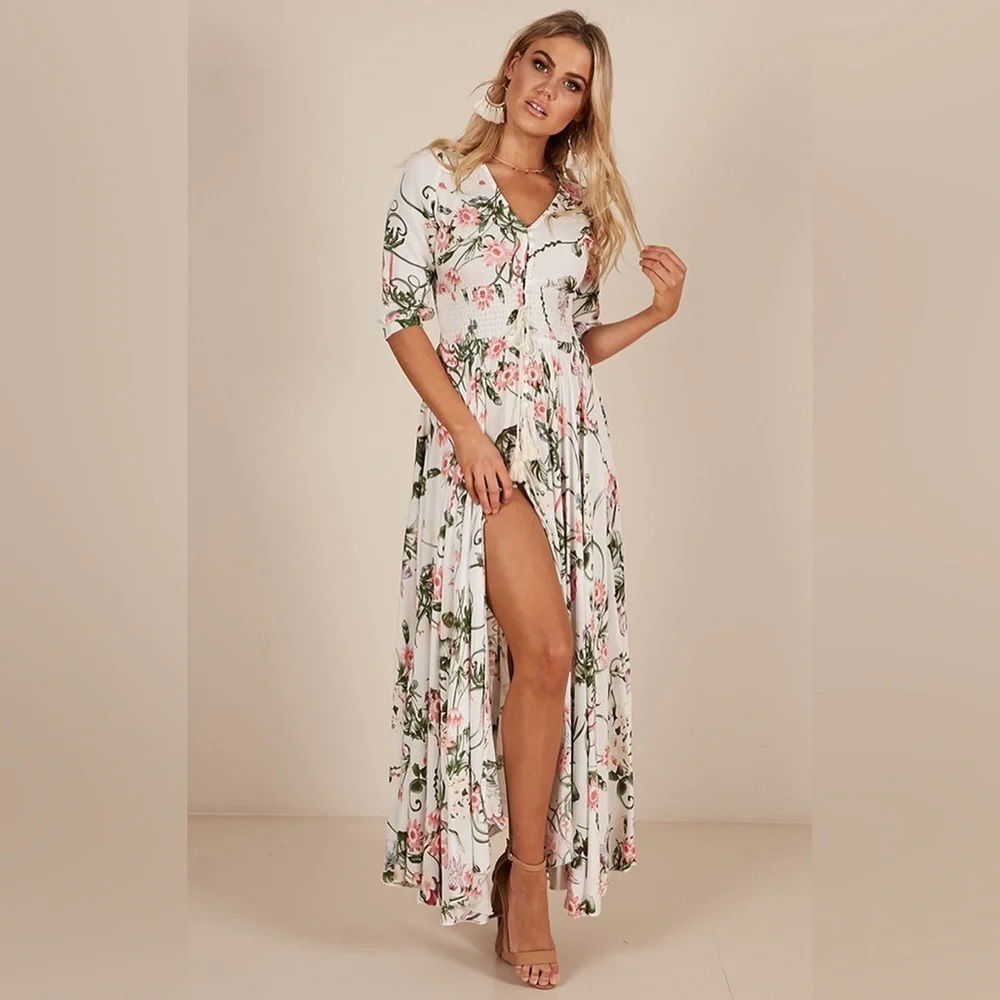 lone traveller maxi dress The Lone Traveler Floral Maxi Wrap Dress in Light Purple Shop Hearts